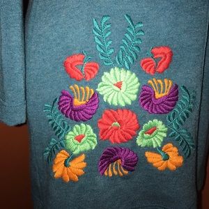 M. KALAN~Floral Embroidered Cardigan Sweater~S